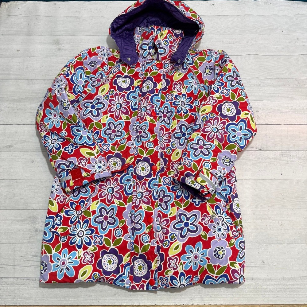 Hanna Andersson vintage floral girls winter jacket size 140/10